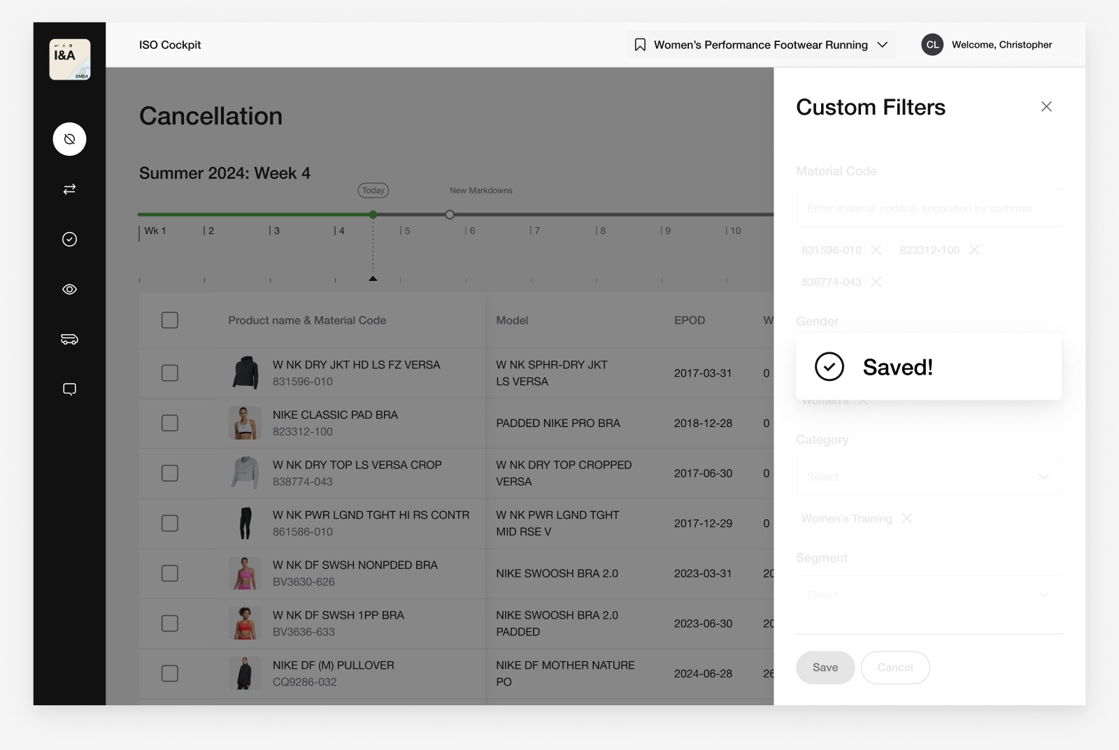 In-Season Optimization Platform