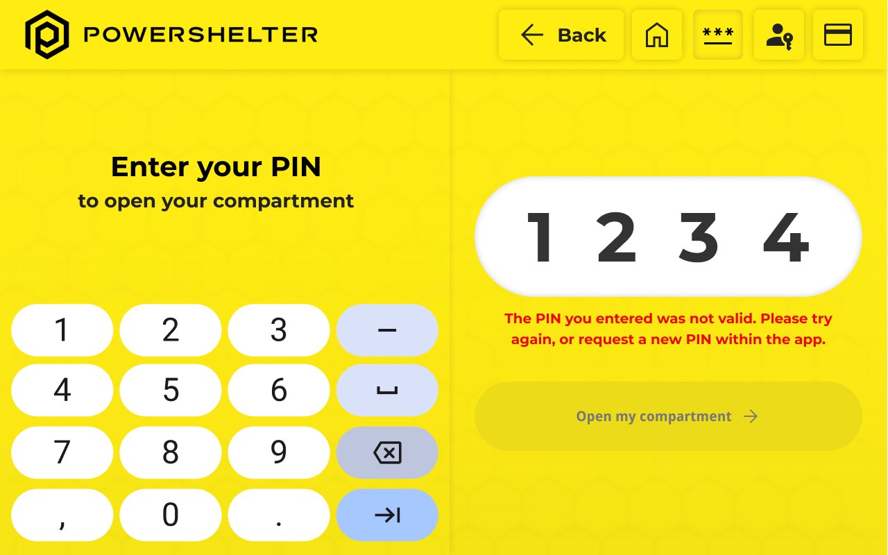 PowerShelter, Outdoor Locker UI